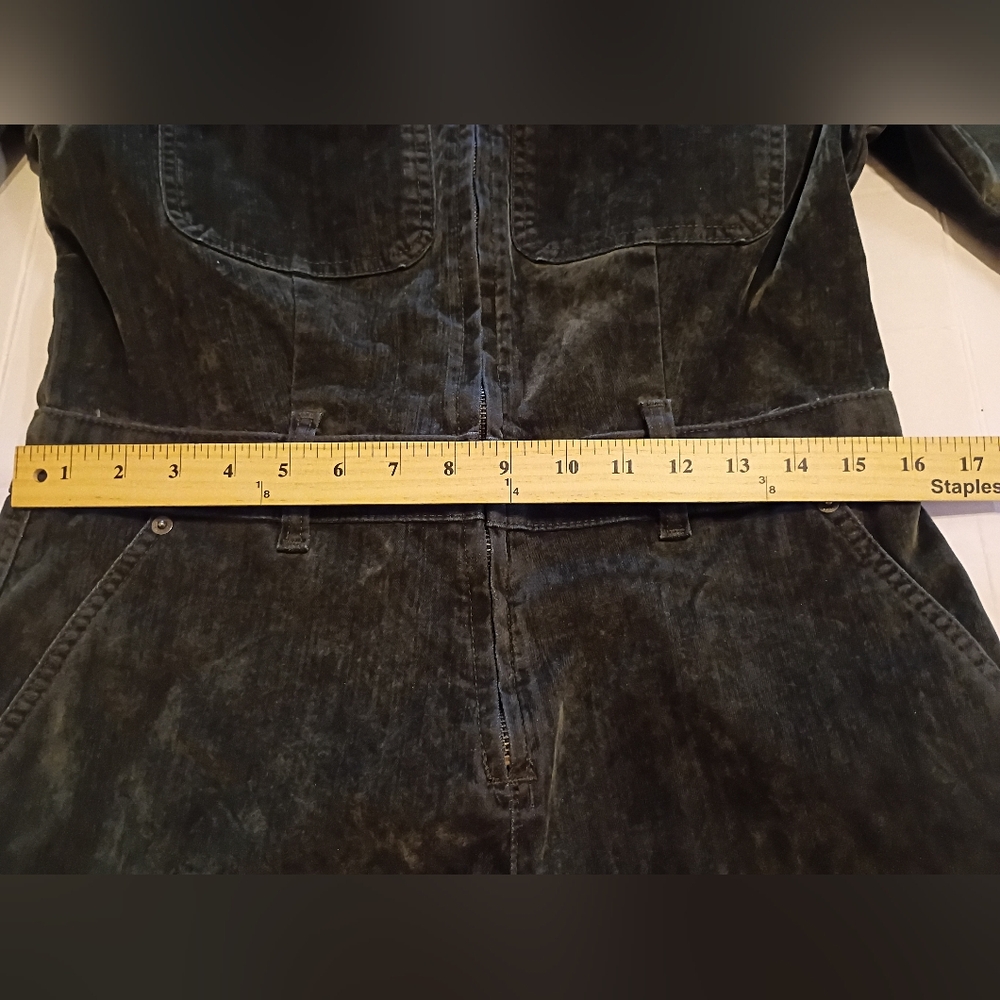 Universal Thread Women's‎ Hunter Green Wide Leg Velour Jumpsuit Sz 10 - Picture 4 of 10